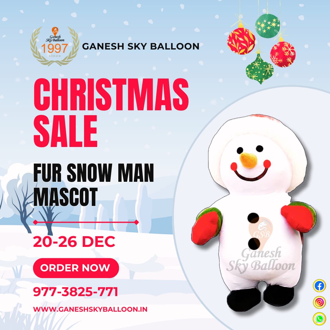 Fur Snow Man Walking Inflatable Mascot
